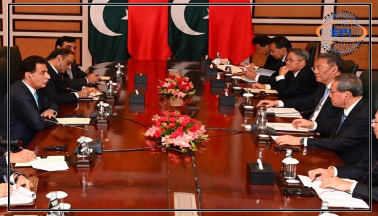 Speaker of the National Assembly Sardar Ayaz Sadiq meets Chinese Premier Li Qiang