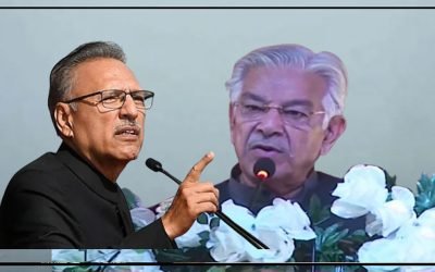 عارف علوی صاحب اپنی آئینی اوقات میں رہیں، وزیردفاع خواجہ آصف