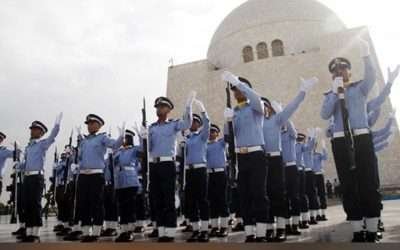 یوم دفاع کی مزارقائد پر پروقار تقریب ،پاک فضائیہ کے گارڈزنے فرائض سنبھال لئے ۔