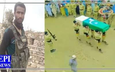 کشمور: دہشتگردحملے میں شہید پاک فوج کے جوان کوفوجی اعزاز کے ساتھ سپرد خاک کر دیاگیا