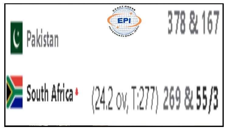 لاہور ٹیسٹ دلچسپ مرحلے میں داخل : جنوبی افریقا کو جیت کئے 226 رنز پاکستان کو 8 وکٹیں  درکار