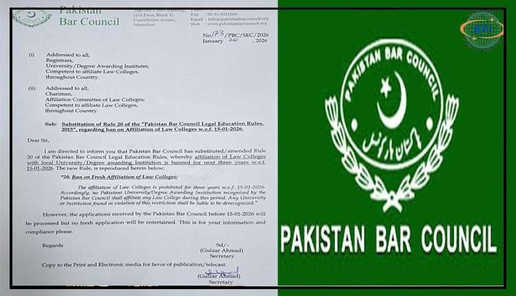 جامعات کو نئے لاء کالجز کے الحاق سے روک دیا گیا